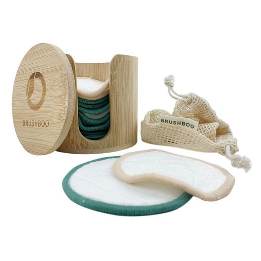 Disques démaquillants réutilisables avec boîte en bambou