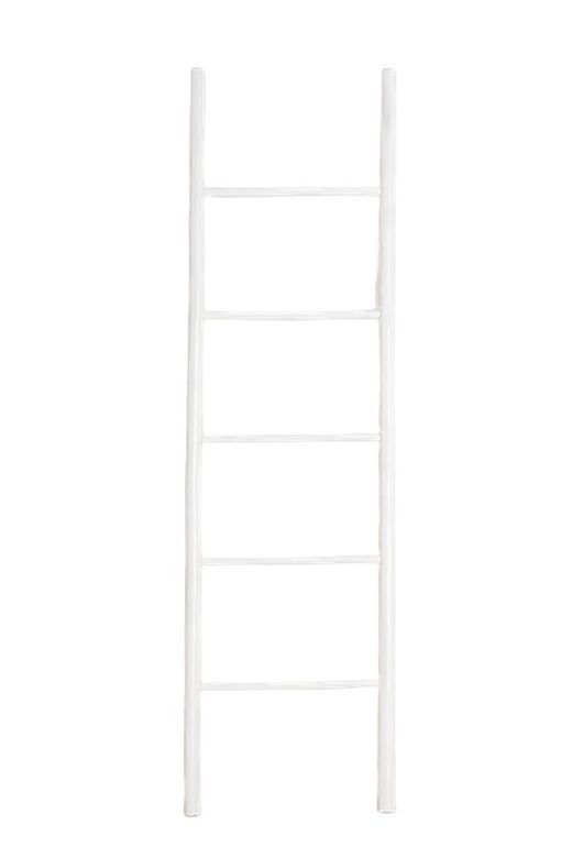 Escalera de bambú decorativa blanca