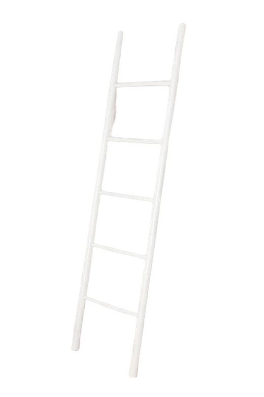 Escalera de bambú decorativa blanca