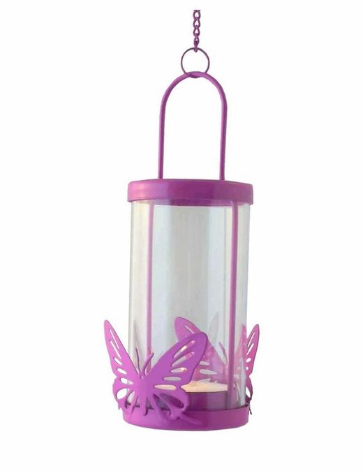 Faroles mariposa de colores con vela perfumada