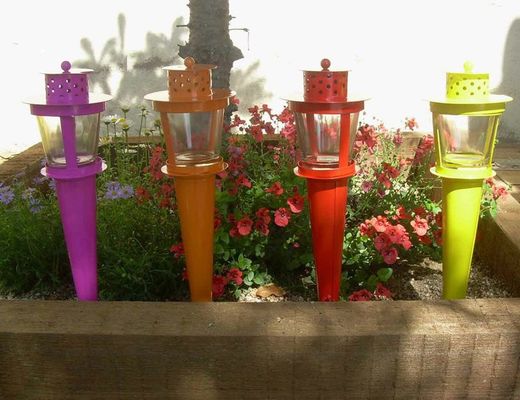 Lanterne portacandele da giardino in metallo