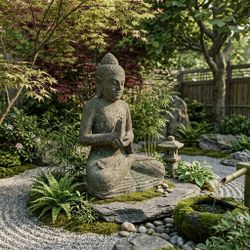 Statue Bouddha assis chakra Green Stone