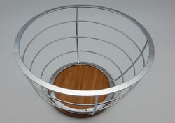 Fruttiera in bambù e metallo cromato