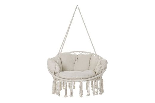 Sedia amaca macramè con cuscini