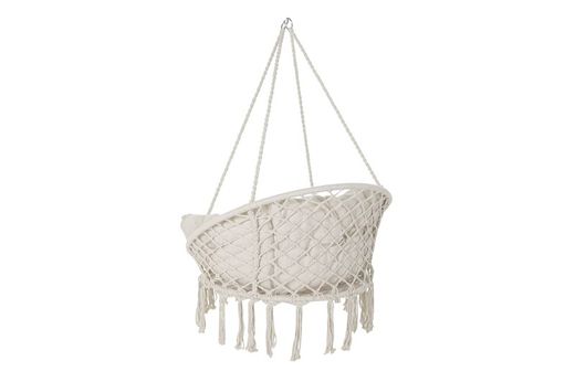 Sedia amaca macramè con cuscini