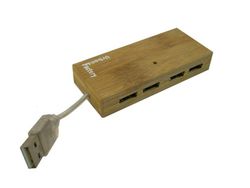 4 hub USB in bambù