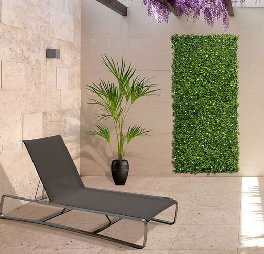 Jardim vertical de plantas artificiais