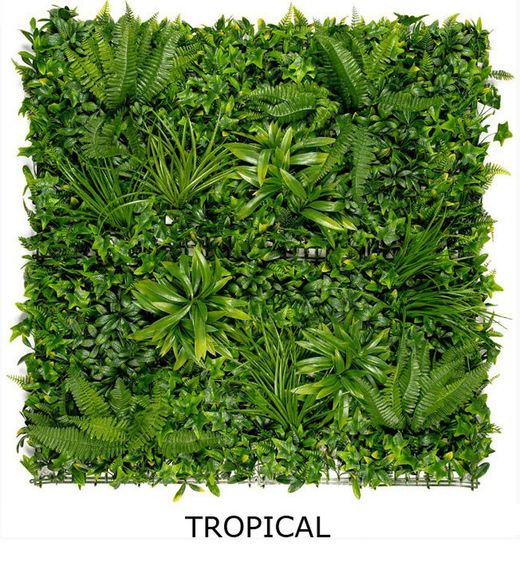 Jardim vertical de plantas artificiais