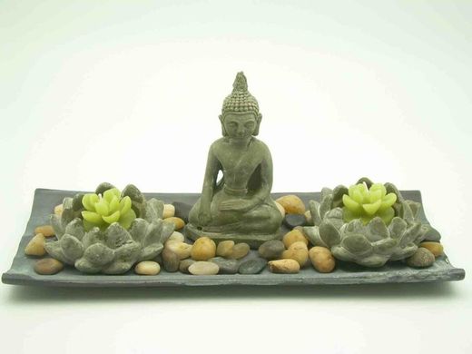 Portacandele Zen da giardino 30x11x13