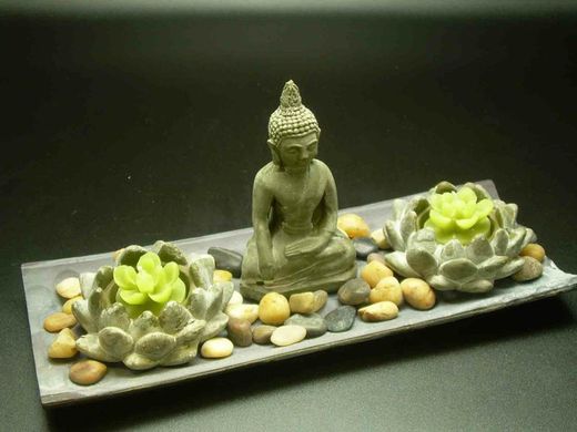 Portacandele Zen da giardino 30x11x13