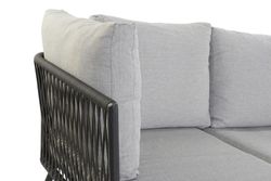 Sofá ao ar livre e conjunto de mesa cor natural