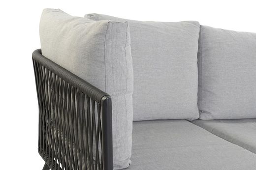 Sofá ao ar livre e conjunto de mesa cor natural