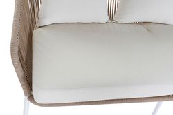 Sofá ao ar livre e conjunto de mesa cor natural