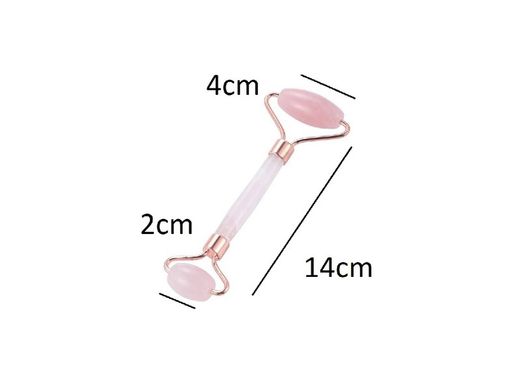 Massaggiatore al quarzo rosa con doppio rullo