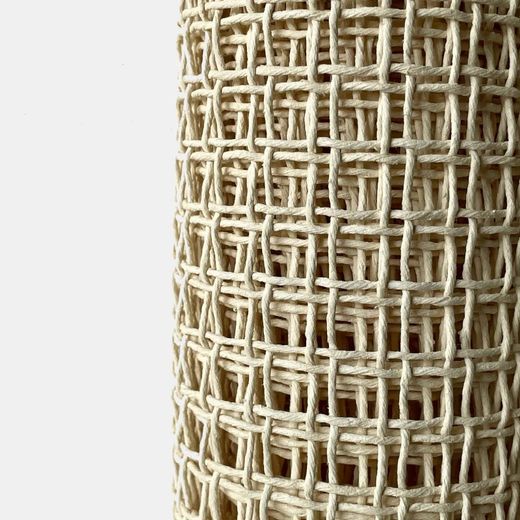 Metro linear Tecido de Palha de Algodão Natural Malha Quadrada 80 cm