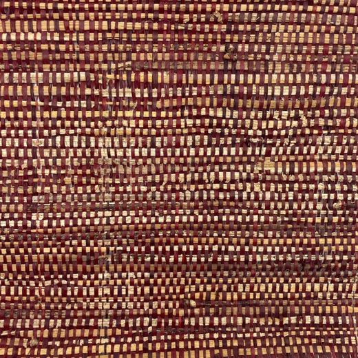 Mètre linéaire de raphia tissé en fibre Bordeaux et naturelle de bananier 90 cm
