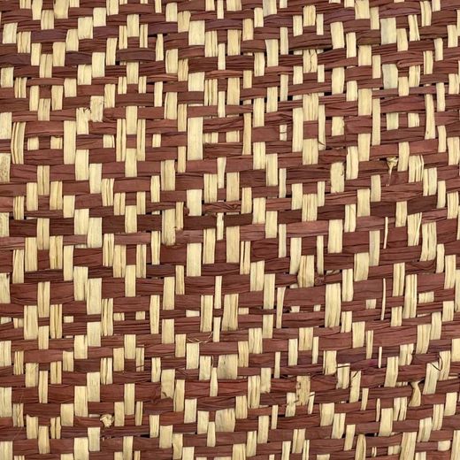 Metro linear Tecido Ráfia Natural-Castanho Losangos largura 120 cm