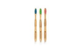 Pack 3 spazzolini da denti per adulti rosa, verde e blu