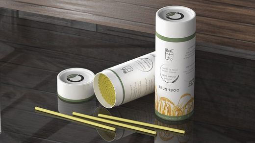 Paquet de 4 pailles en bambou