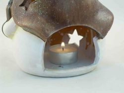 Pareja Portavelas de ceramica