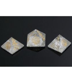 Piramide Reiki cuarzo 4 símbolos