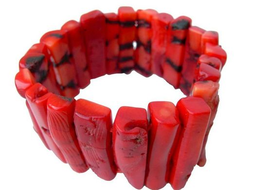 Pulseira Bambu Coral Vermelho