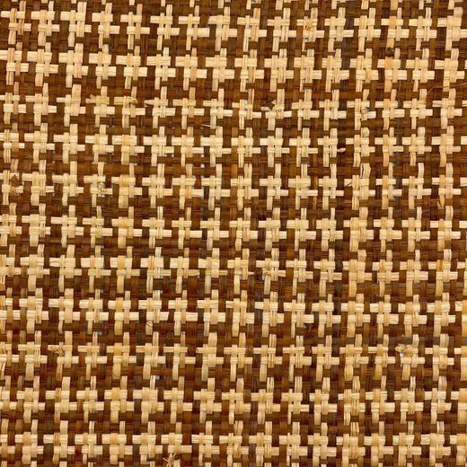 Rotolo tessuto rafia pied de poule marrone trama larga 120 cm x 50 mt