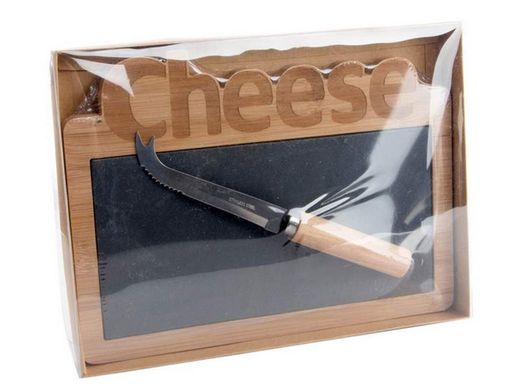 Conjunto 2p tábua de queijos de bambu e ardósia