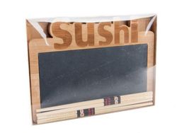 Conjunto de mesa de sushi 3p bambu e quadro-negro