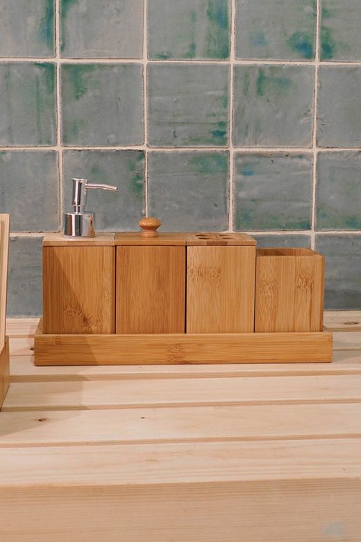 Set bambú para el baño