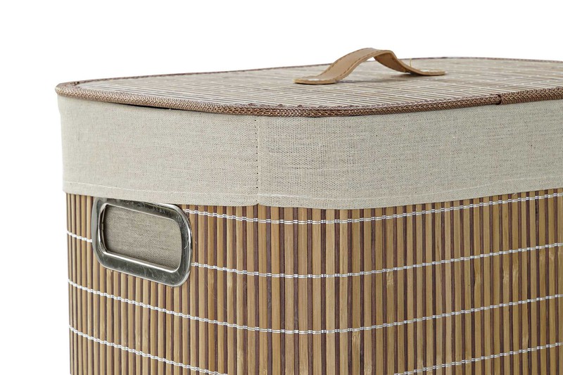 Comprar set de 3 cestas de almacenaje de tela gris y bambú AQUÍ