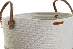 Set di 3 cestini grandi in fibra naturale e cotone
