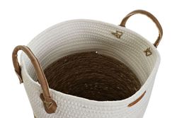 Set di 3 cestini grandi in fibra naturale e cotone