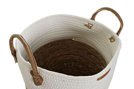 Set di 3 cestini grandi in fibra naturale e cotone