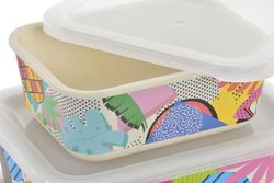 Conjunto de 3 recipientes quadrados de bambu Tropic