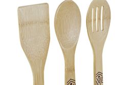 Conjunto de 3 utensílios de cozinha em bambu
