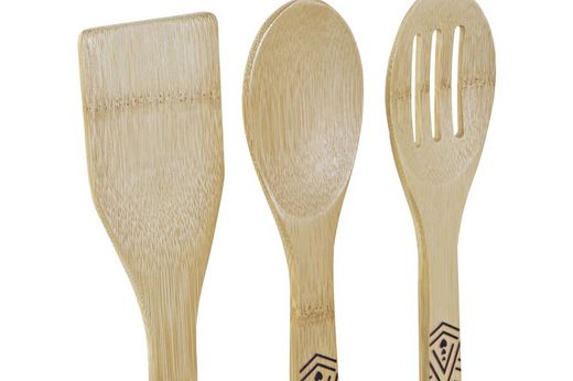 Conjunto de 3 utensílios de cozinha em bambu