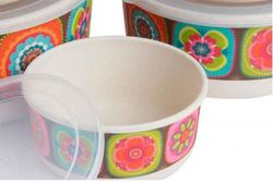 Lot de 5 contenants en bambou Mandalas