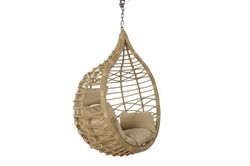 Cadeira suspensa em vime sintético marrom
