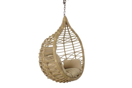 Cadeira suspensa em vime sintético marrom