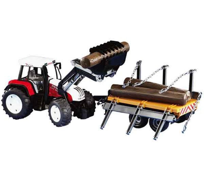 Siku 1672 – Tractor Steyr Con Segadora Pöttinger Desmontable, Vehículo De Juguete En Metal Y Plástico, Ruedas De Goma, Color Rojo, Para Coleccionar Y Jugar
