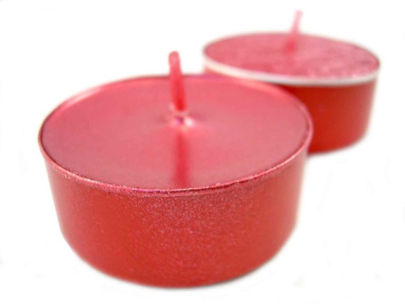 Caja de 9 unidades de velas pequeñas color rojo, no aromaticas — Dbambu